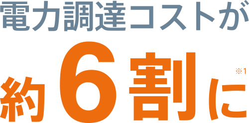 電力調達コストが約6割に